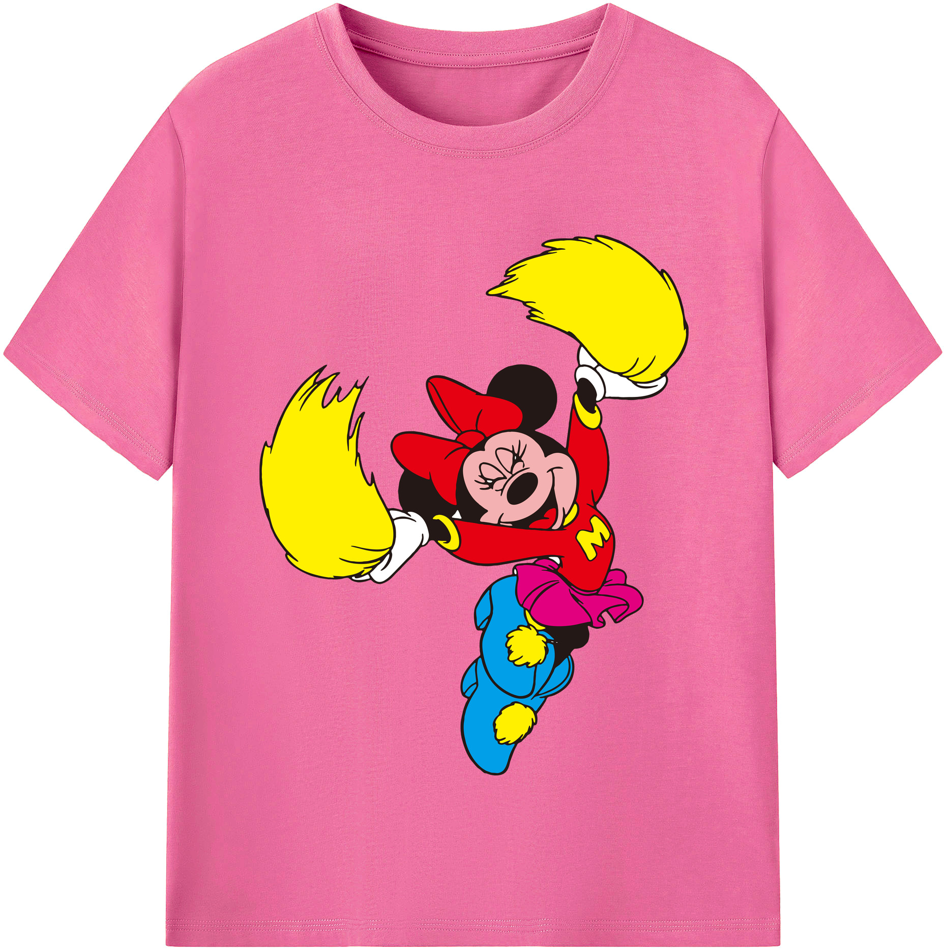 （画像用） ミッキーマウス Mickey Mouse レディースカジュアルプリントTシャツ（綿100％）
